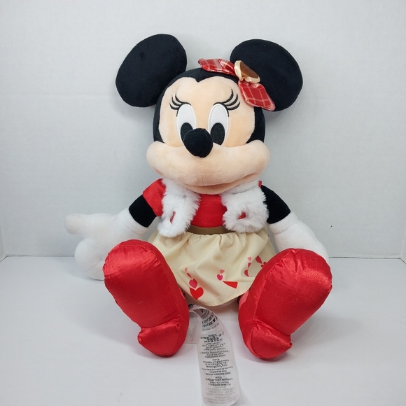 Disney Other - Disney World Valentine's Day Plush Disney Minnie W/Hearts Skirt 16inc Soft Plush